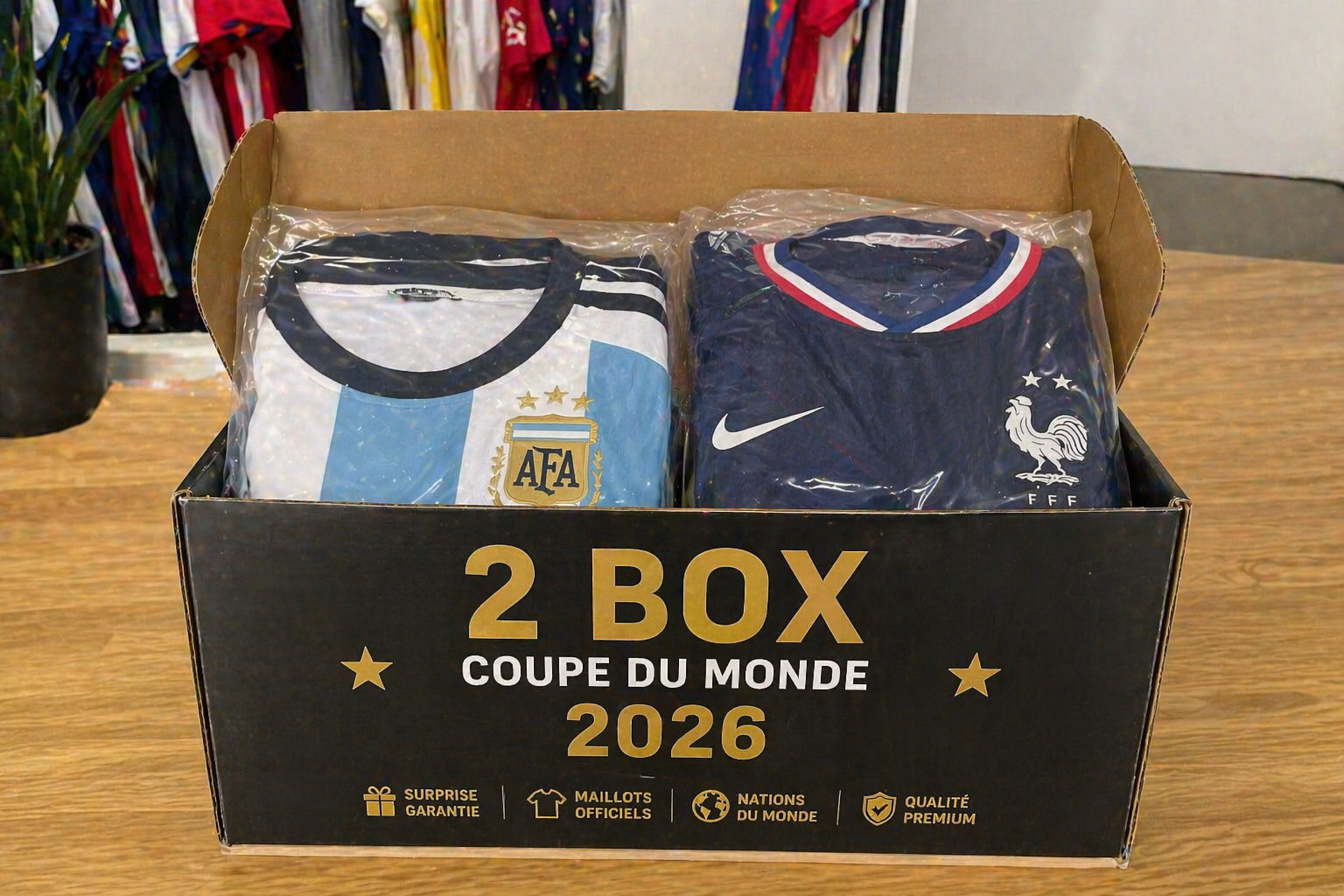 Box 2 Maillots Mystère Coupe du Monde 2026 - Enfant
